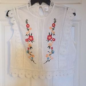 White embroidered top
